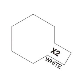 X-2 White, Acrylic Mini 10 ml (penselmaling, blank) - Tamiya
